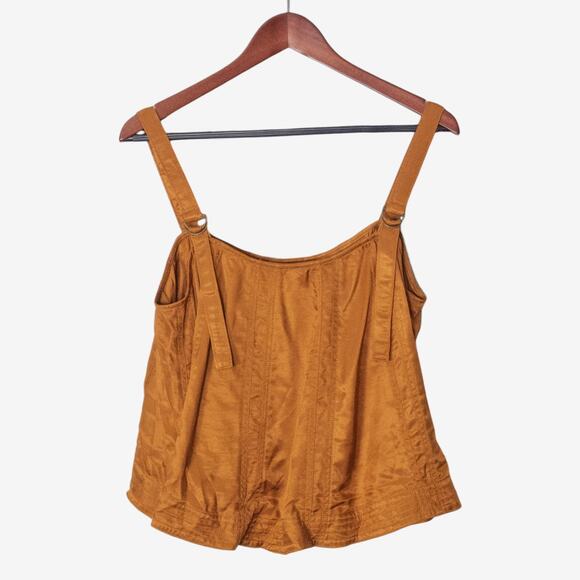 NEW Anthropologie Women’s Top Indie Boho Western Revival Orange Size Large - Picture 1 of 11